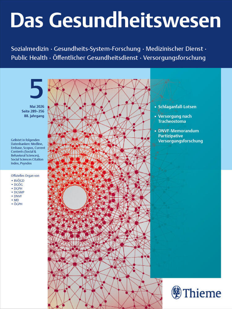 Titelbild der Zeitschrift "Das Gesundheitswesen"
