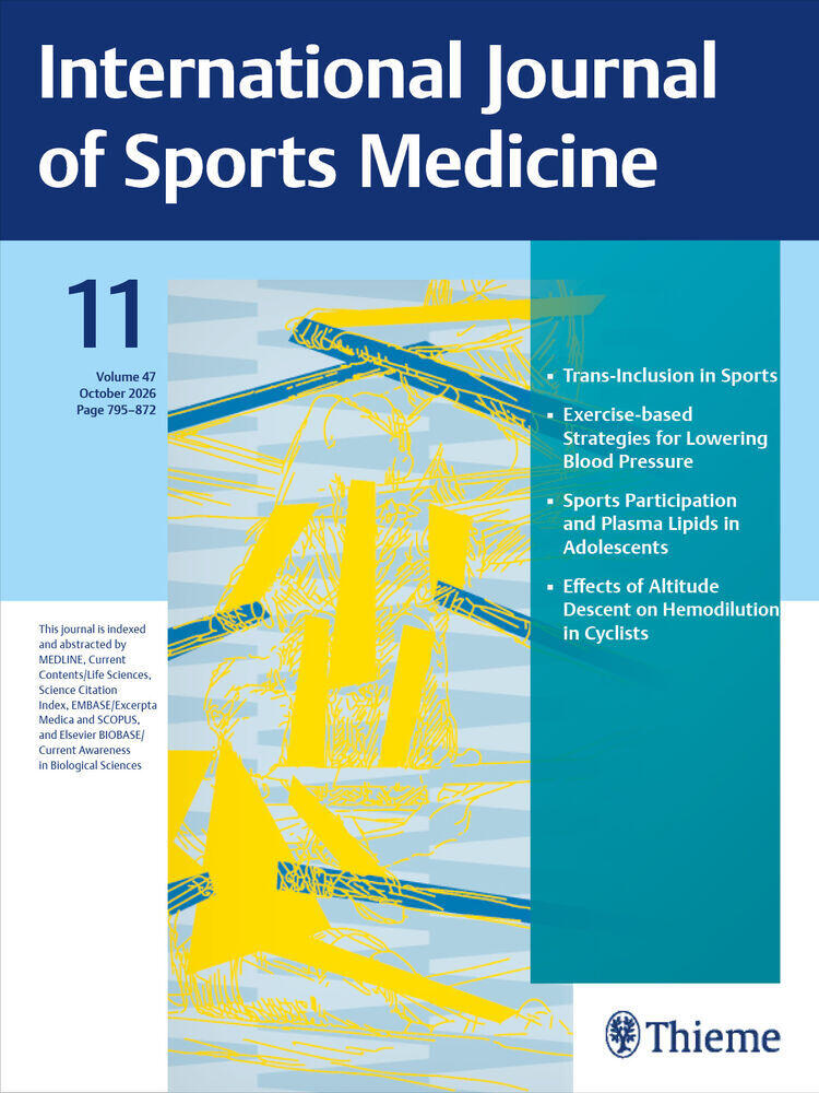 Journal cover of "International Journal of Sports Medicine"