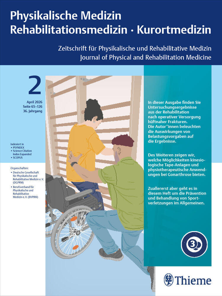 Titelbild der Zeitschrift "Physikalische Medizin, Rehabilitationsmedizin, Kurortmedizin"