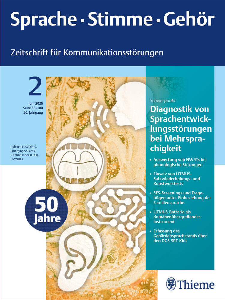 Journal cover of "Sprache · Stimme · Gehör"