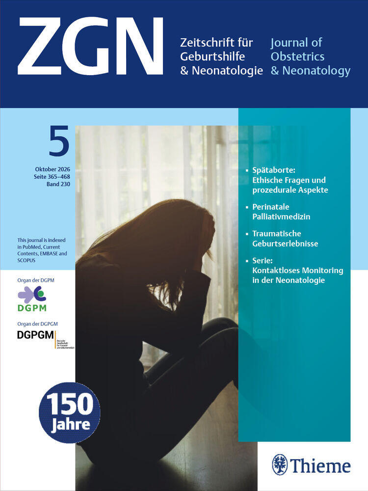 Titelbild der Zeitschrift "Zeitschrift für Geburtshilfe und Neonatologie"
