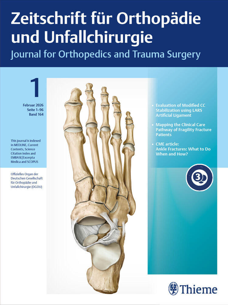 Titelbild der Zeitschrift "Zeitschrift für Orthopädie und Unfallchirurgie"