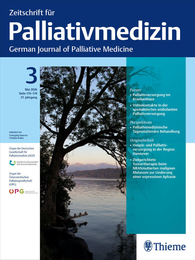 Titelbild der Zeitschrift "Zeitschrift für Palliativmedizin"