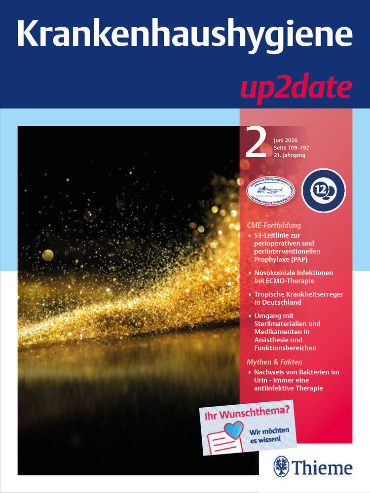 Titelbild der Zeitschrift "Krankenhaushygiene up2date"