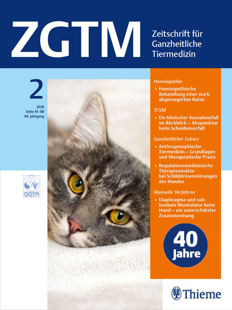 Titelbild der Zeitschrift "ZGTM - Zeitschrift für Ganzheitliche Tiermedizin"