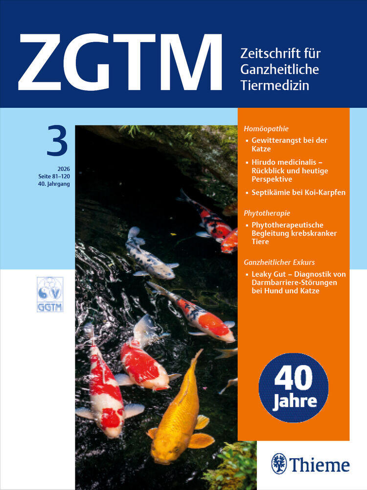Titelbild der Zeitschrift "ZGTM - Zeitschrift für Ganzheitliche Tiermedizin"