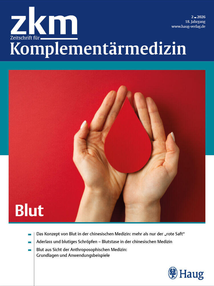 Titelbild der Zeitschrift "zkm Zeitschrift für Komplementärmedizin"