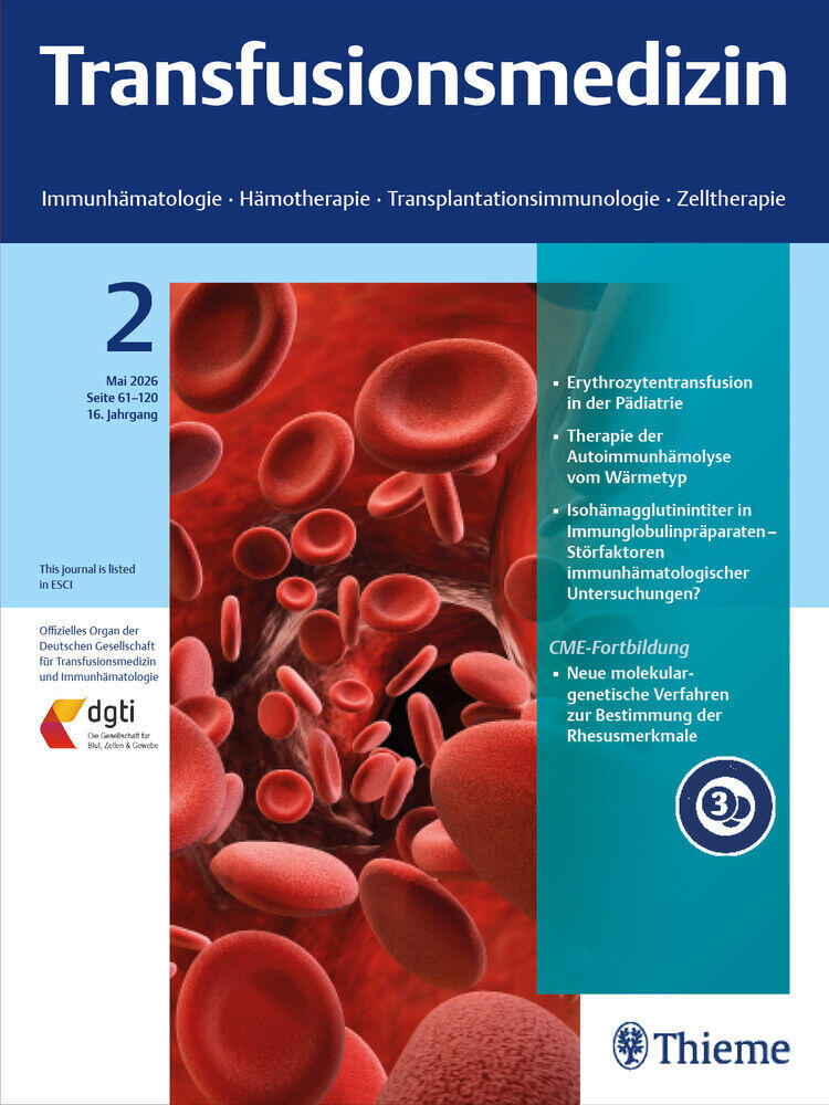 Journal cover of "Transfusionsmedizin"