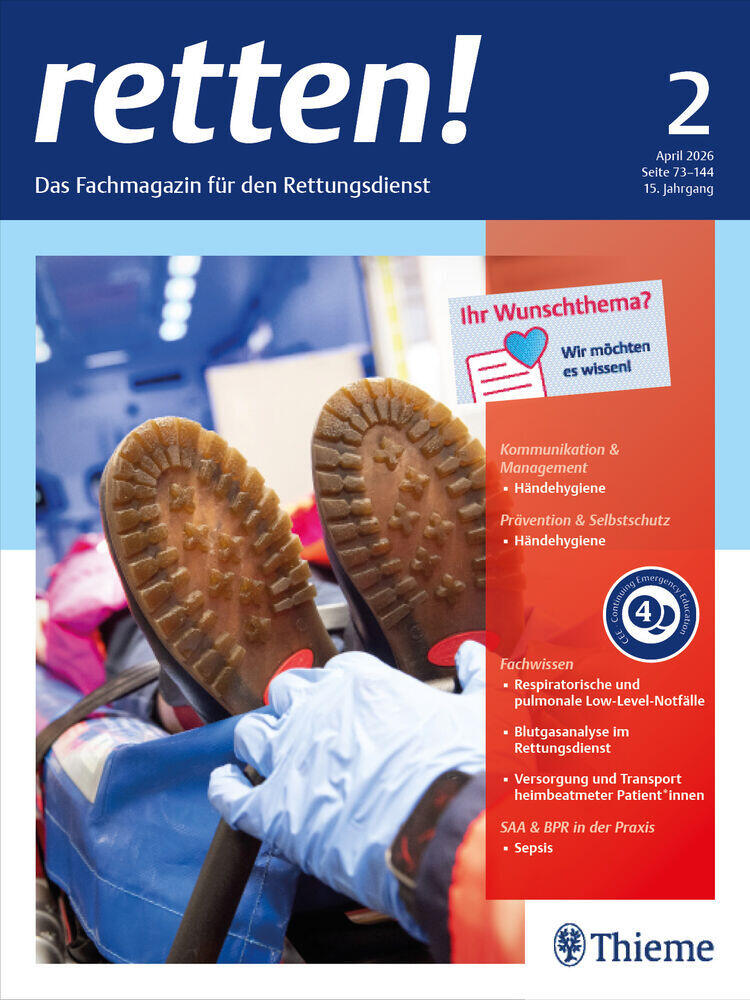 Titelbild der Zeitschrift "retten!"