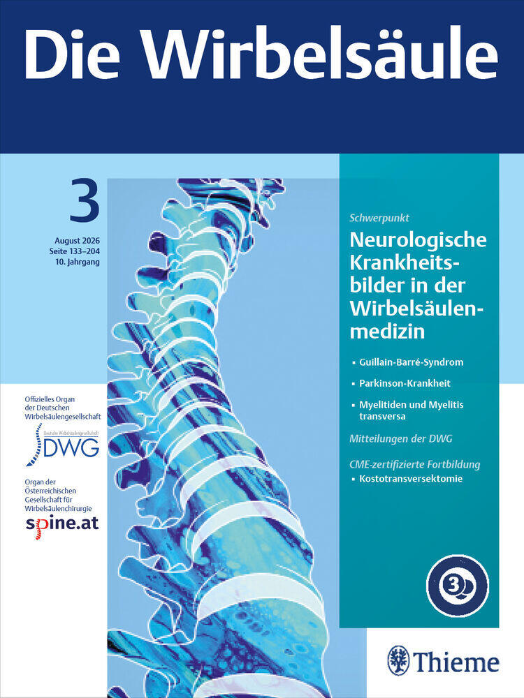 Titelbild der Zeitschrift "Die Wirbelsäule"