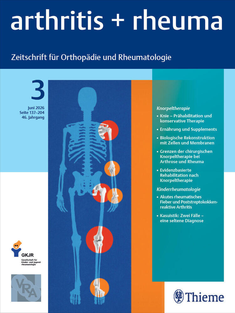 Titelbild der Zeitschrift "arthritis + rheuma"